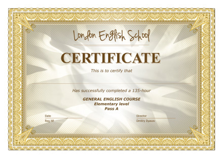 LES certificate A4  course